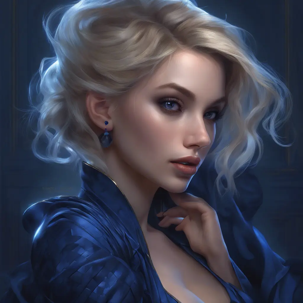 Matte portrait of the beautiful Quinn in dark blue, 8k, Highly Detailed, Intricate, Realistic, Sharp Focus, Volumetric Lighting, Fantasy, Elegant by Stanley Artgerm Lau, WLOP, Stefan Kostic