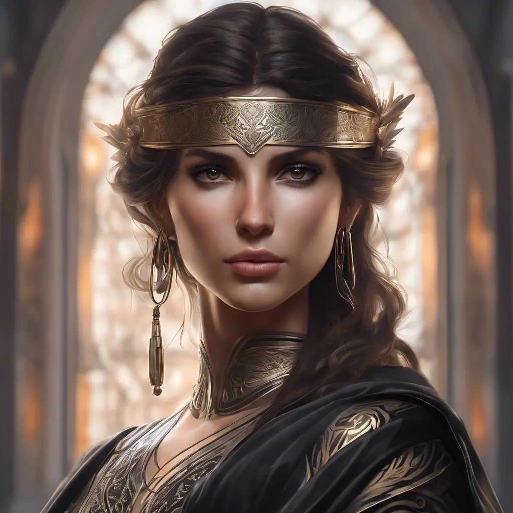 Alluring matte portrait of the beautiful Kassandra in black, 8k, Highly Detailed, Intricate, Realistic, Sharp Focus, Volumetric Lighting, Fantasy, Elegant by Stanley Artgerm Lau, Alphonse Mucha, WLOP, Stefan Kostic