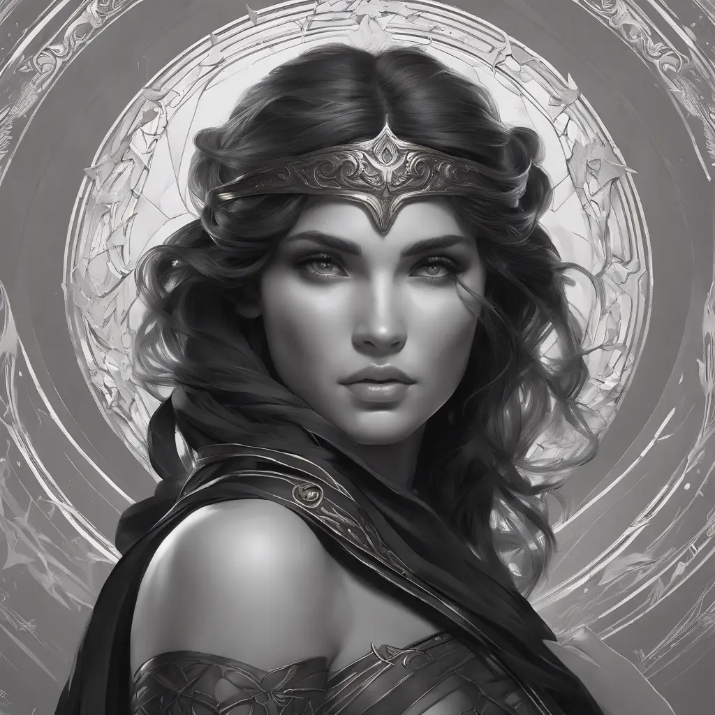 Alluring matte portrait of the beautiful Kassandra in black, 8k, Highly Detailed, Intricate, Realistic, Sharp Focus, Volumetric Lighting, Fantasy, Elegant by Stanley Artgerm Lau, Alphonse Mucha, WLOP, Stefan Kostic