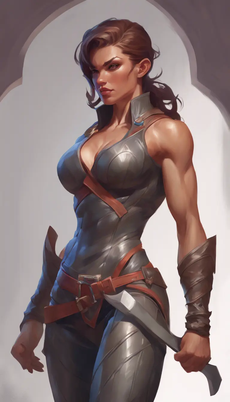 A D&D female character, Powerful, Artstation, Trending on Artstation, DnD, Muscular by Stanley Artgerm Lau