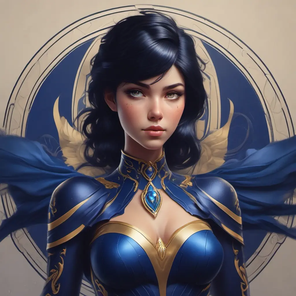 Alluring matte portrait of the beautiful Cassandra Cain in dark blue, 8k, Highly Detailed, Intricate, Realistic, Sharp Focus, Volumetric Lighting, Fantasy, Elegant by Stanley Artgerm Lau, Alphonse Mucha, WLOP, Stefan Kostic