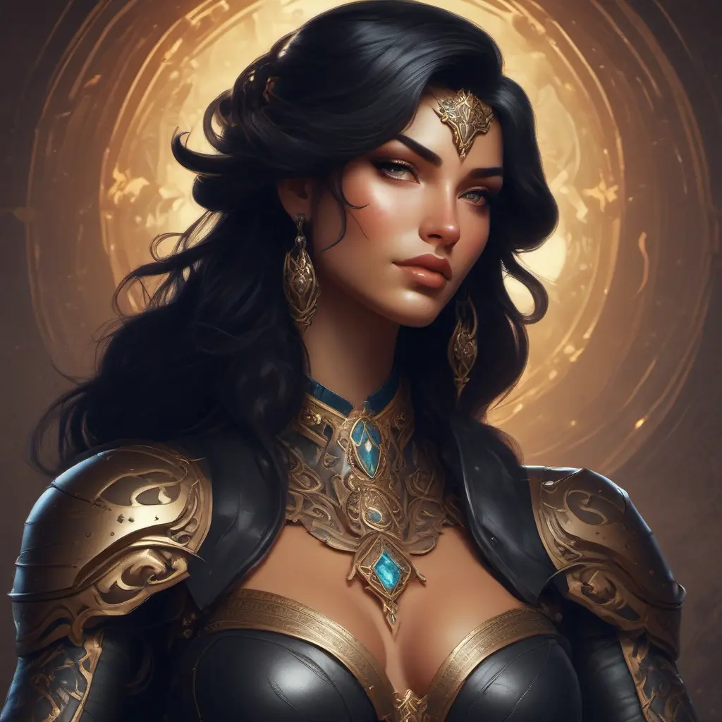 Alluring matte portrait of a beautiful Sivir wearing black leather, 8k, Highly Detailed, Intricate, Half Body, Realistic, Sharp Focus, Volumetric Lighting, Fantasy, Elegant by Stanley Artgerm Lau, Alphonse Mucha, WLOP