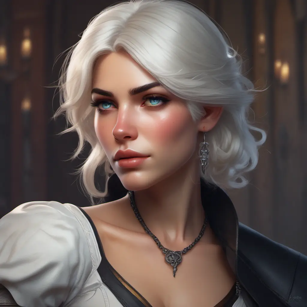 Alluring matte portrait of a beautiful Ciri wearing black leather, 8k, Highly Detailed, Intricate, Half Body, Realistic, Sharp Focus, Volumetric Lighting, Fantasy, Elegant by Stanley Artgerm Lau, Alphonse Mucha, WLOP