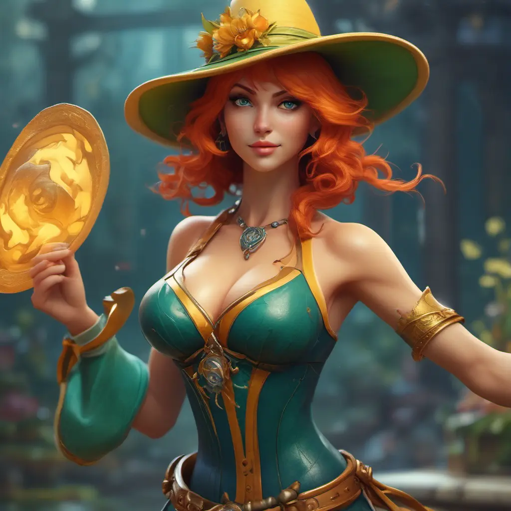 Nami from League of Legends, 8k, Highly Detailed, Alluring, Photo Realistic, Sharp Focus, Octane Render, Unreal Engine, Volumetric Lighting by Alphonse Mucha