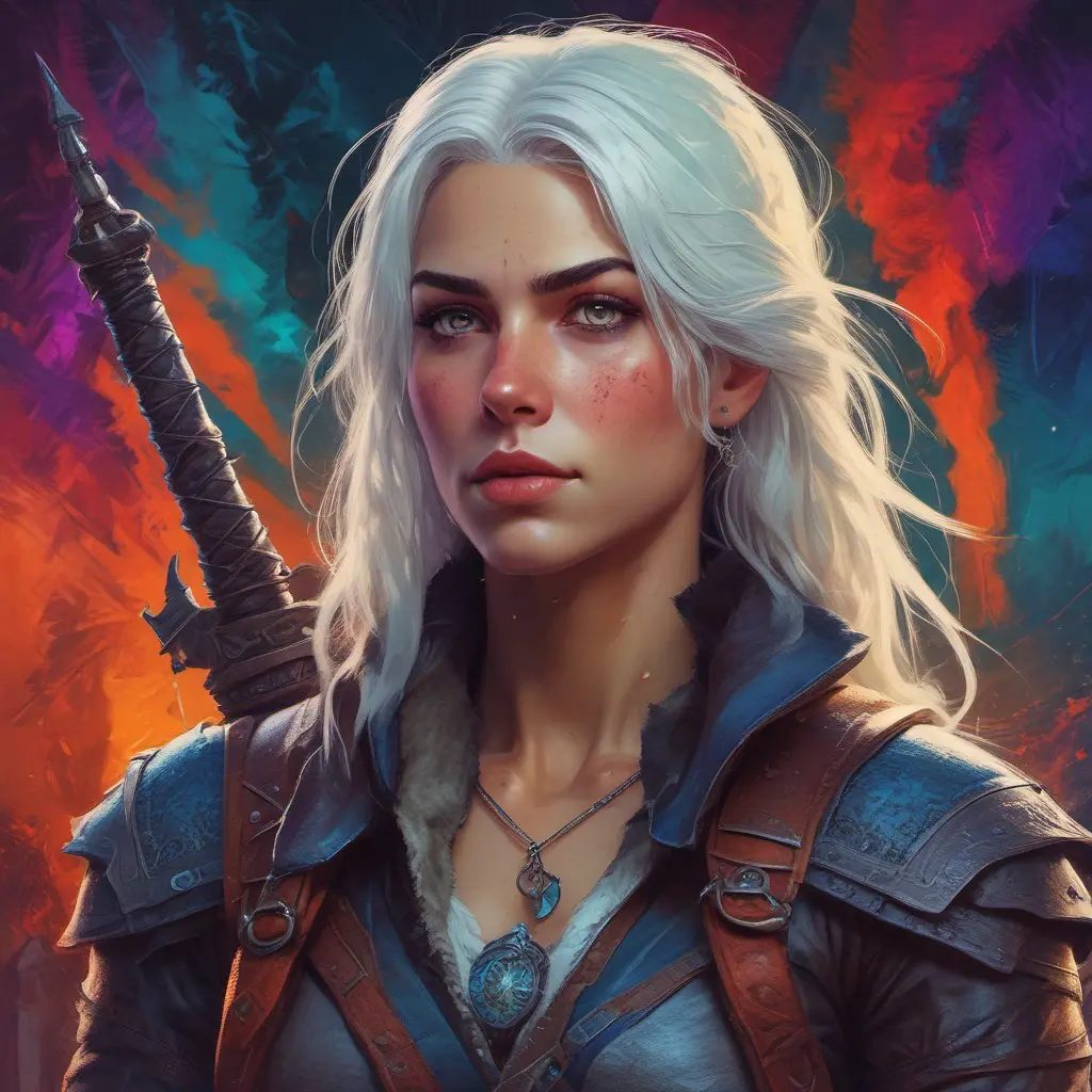 Ciri from The Witcher in Assassin's Creed style, Highly Detailed, Vibrant Colors, Ink Art, Fantasy, Dark by Greg Rutkowski