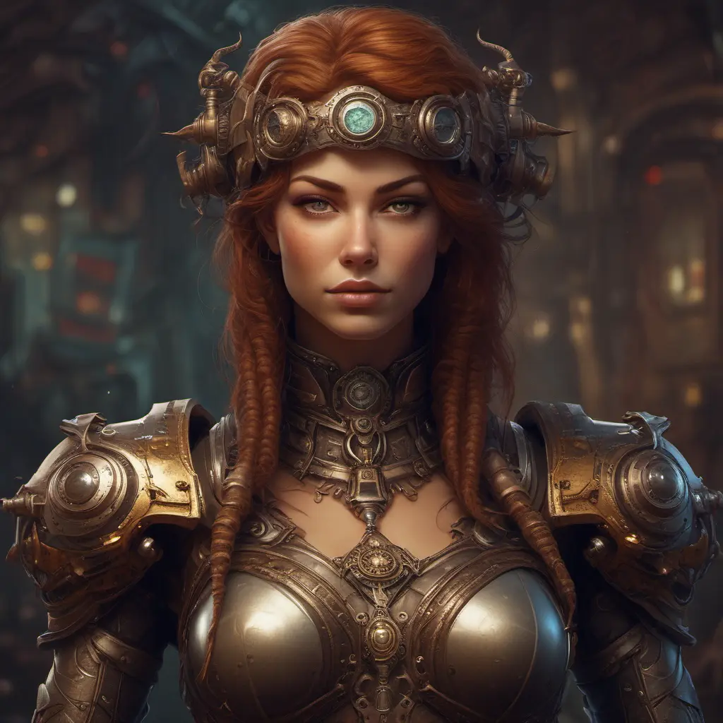 Steampunk portrait of Sarah Kerrigan, Highly Detailed, Intricate, Artstation, Beautiful, Digital Painting, Sharp Focus, Concept Art, Elegant