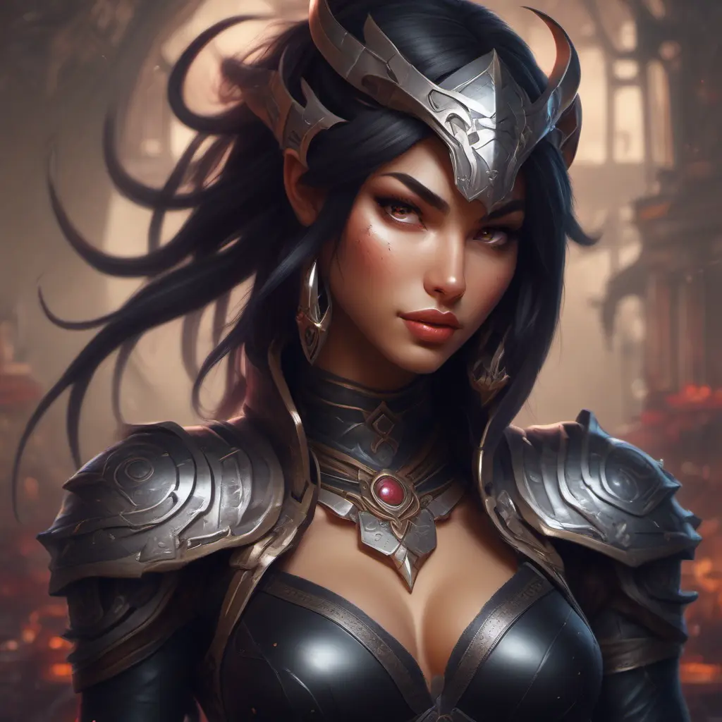 Alluring matte portrait of a beautiful Akali wearing black leather armor, 8k, Highly Detailed, Intricate, Half Body, Realistic, Sharp Focus, Volumetric Lighting, Fantasy, Elegant by Stanley Artgerm Lau, Alphonse Mucha, WLOP