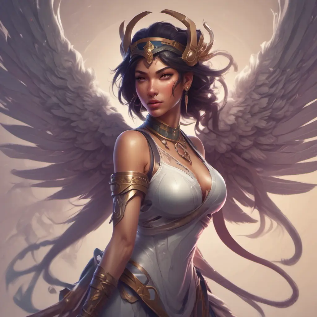 Alluring matte portrait of a beautiful Akali with wings, 8k, Highly Detailed, Intricate, Half Body, Realistic, Sharp Focus, Volumetric Lighting, Fantasy, Elegant by Stanley Artgerm Lau, Alphonse Mucha, WLOP