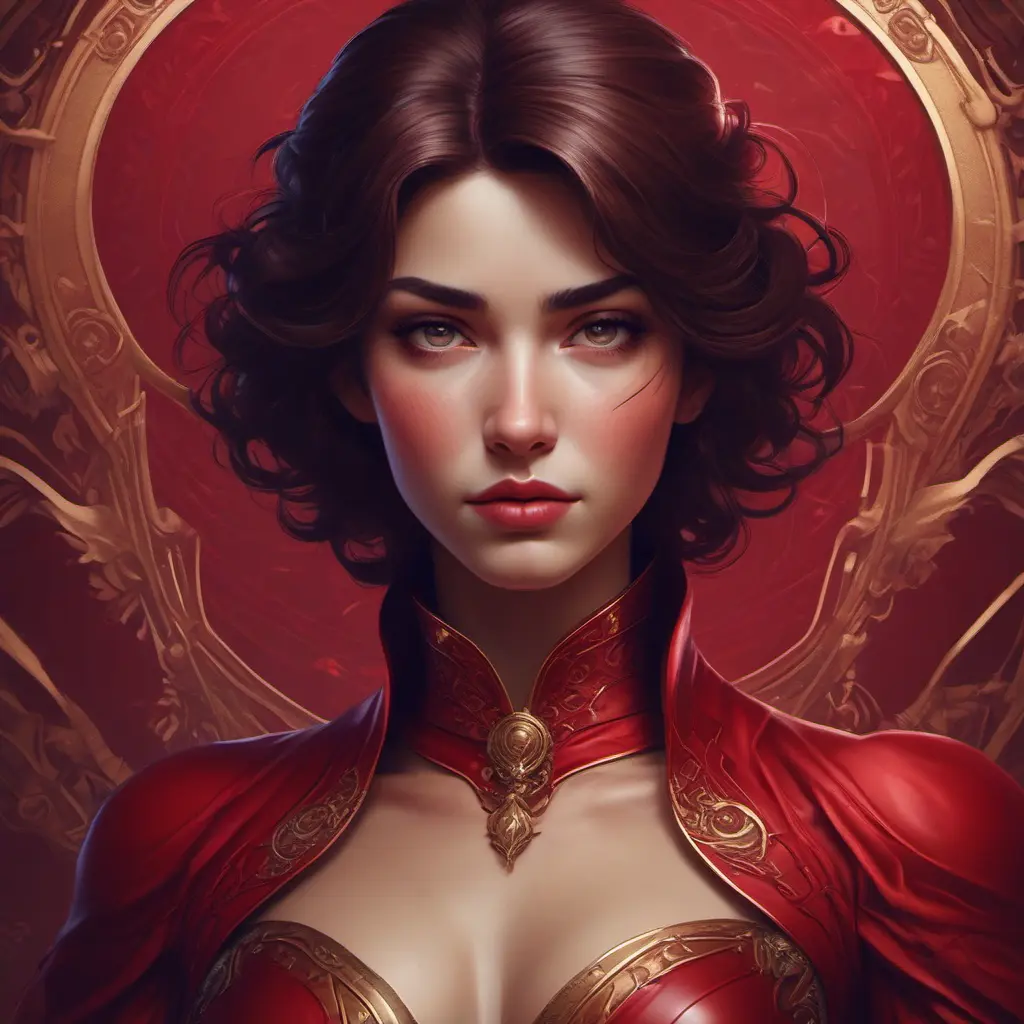 Alluring matte portrait of the beautiful Fiora in dark red, 8k, Highly Detailed, Intricate, Realistic, Sharp Focus, Volumetric Lighting, Fantasy, Elegant by Stanley Artgerm Lau, Alphonse Mucha, WLOP, Stefan Kostic