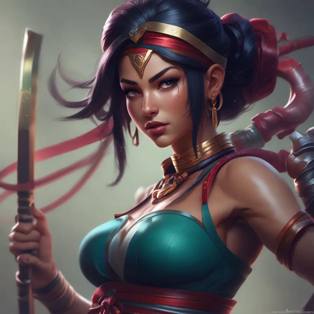 Alluring matte portrait of a beautiful Akali, 8k, Highly Detailed, Intricate, Half Body, Realistic, Sharp Focus, Volumetric Lighting, Fantasy, Elegant by Stanley Artgerm Lau, Greg Rutkowski