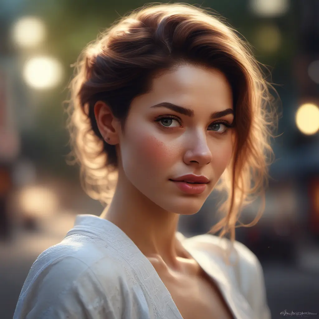 Photo of a gorgeous female in the style of stefan kostic, 8k, High Definition, Intricate, Ultra Detailed, Half Body, Bokeh effect, Realistic, Sharp Focus, Elegant by Stanley Artgerm Lau