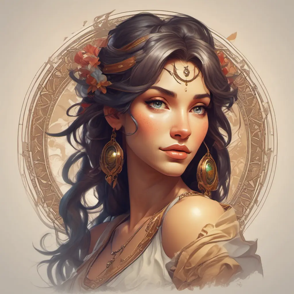 Alluring matte portrait of a beautiful Nidalee, 8k, Highly Detailed, Intricate, Half Body, Realistic, Sharp Focus, Volumetric Lighting, Fantasy, Elegant by Alphonse Mucha