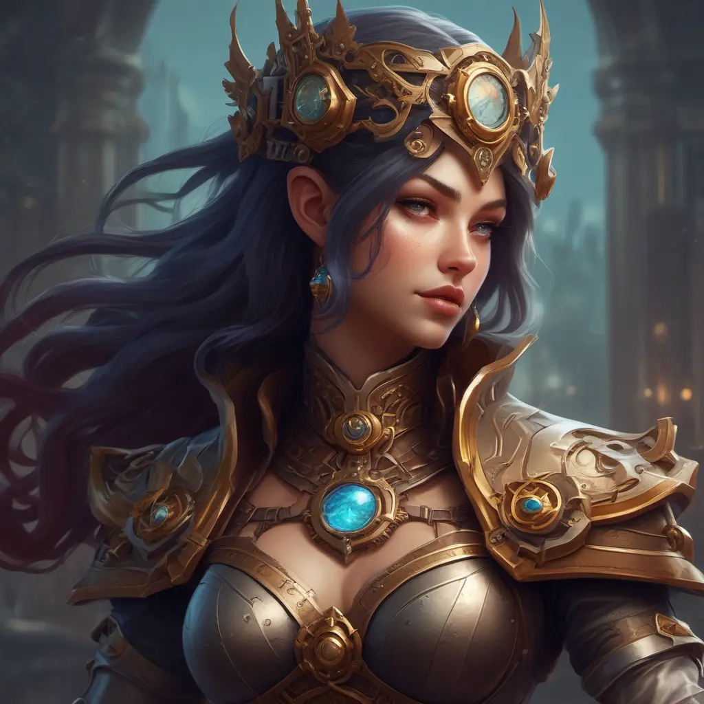 Steampunk portrait of Irelia from League of Legends, Highly Detailed, Intricate, Artstation, Beautiful, Digital Painting, Sharp Focus, Concept Art, Elegant