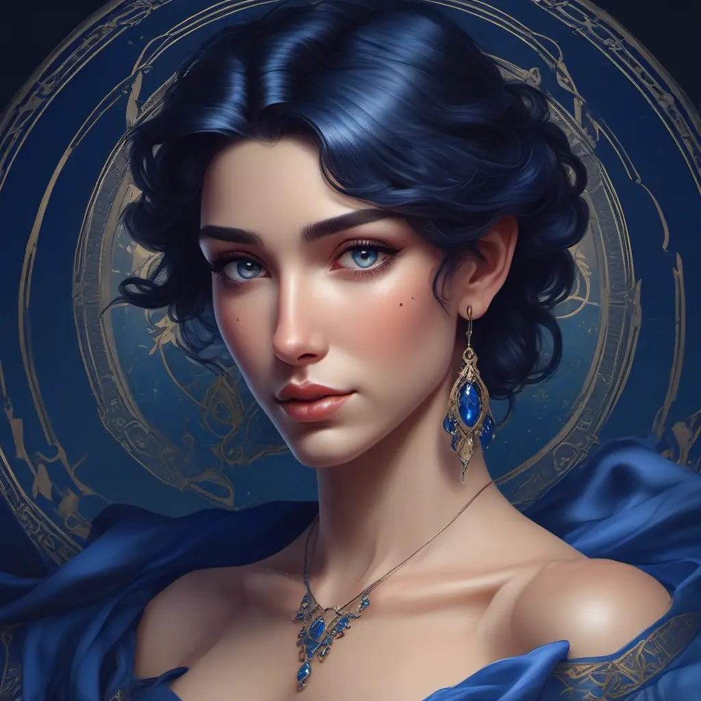 Alluring matte portrait of the beautiful Fiora in dark blue, 8k, Highly Detailed, Intricate, Realistic, Sharp Focus, Volumetric Lighting, Fantasy, Elegant by Stanley Artgerm Lau, Alphonse Mucha, WLOP, Stefan Kostic