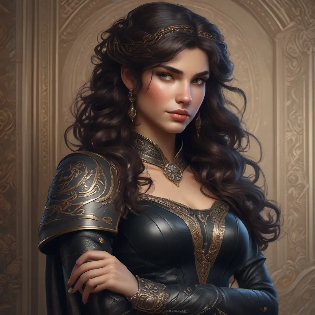 Alluring matte portrait of a beautiful Kassandra wearing black leather, 8k, Highly Detailed, Intricate, Half Body, Realistic, Sharp Focus, Volumetric Lighting, Fantasy, Elegant by Stanley Artgerm Lau, Alphonse Mucha, WLOP