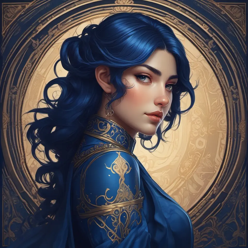 Alluring matte portrait of the beautiful Fiora in dark blue, 8k, Highly Detailed, Intricate, Realistic, Sharp Focus, Volumetric Lighting, Fantasy, Elegant by Stanley Artgerm Lau, Alphonse Mucha, WLOP, Stefan Kostic