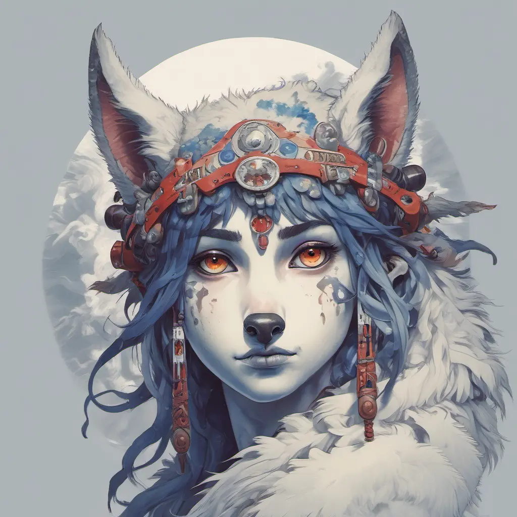 Alluring portrait of princess mononoke in the style of Stefan Kostic, 4k, 4k resolution, 8k, Hyper Detailed, Anime by Greg Rutkowski