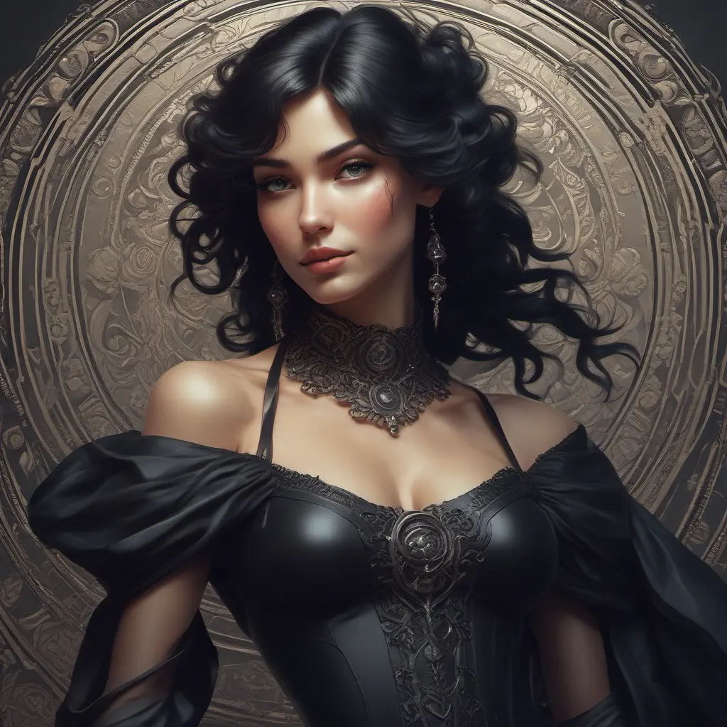 Alluring matte portrait of the beautiful Vex in black, 8k, Highly Detailed, Intricate, Realistic, Sharp Focus, Volumetric Lighting, Fantasy, Elegant by Stanley Artgerm Lau, Alphonse Mucha, WLOP, Stefan Kostic