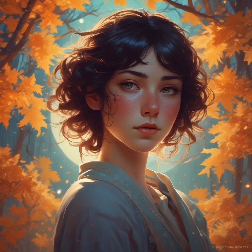 Portrait of a fall we felled in the moonlight, Highly Detailed, Intricate, Cinematic Lighting, Unreal Engine, Radiant, Fantasy by Ferdinand Knab, Ilya Kuvshinov, Alphonse Mucha, RHADS, Greg Rutkowski, Makoto Shinkai, Lois van Baarle