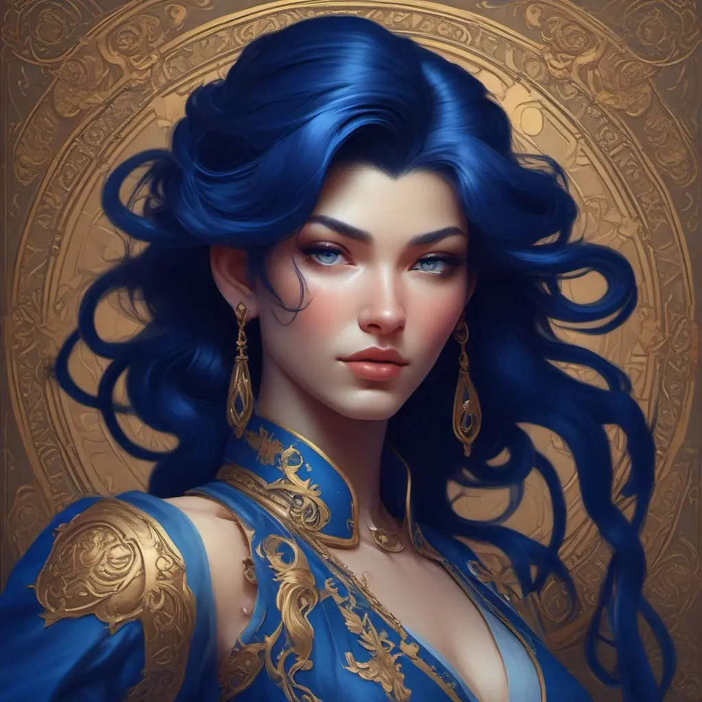 Alluring matte portrait of a beautiful Vayne in dark blue, 8k, Highly Detailed, Intricate, Half Body, Realistic, Sharp Focus, Volumetric Lighting, Fantasy, Elegant by Stanley Artgerm Lau, Alphonse Mucha, WLOP, Stefan Kostic