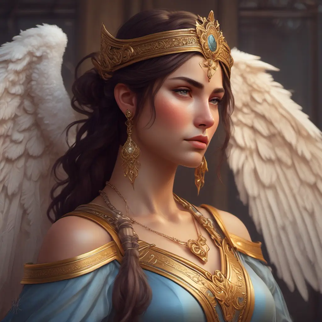 Alluring matte portrait of a beautiful Kassandra with wings, 8k, Highly Detailed, Intricate, Half Body, Realistic, Sharp Focus, Volumetric Lighting, Fantasy, Elegant by Stanley Artgerm Lau, Alphonse Mucha, WLOP