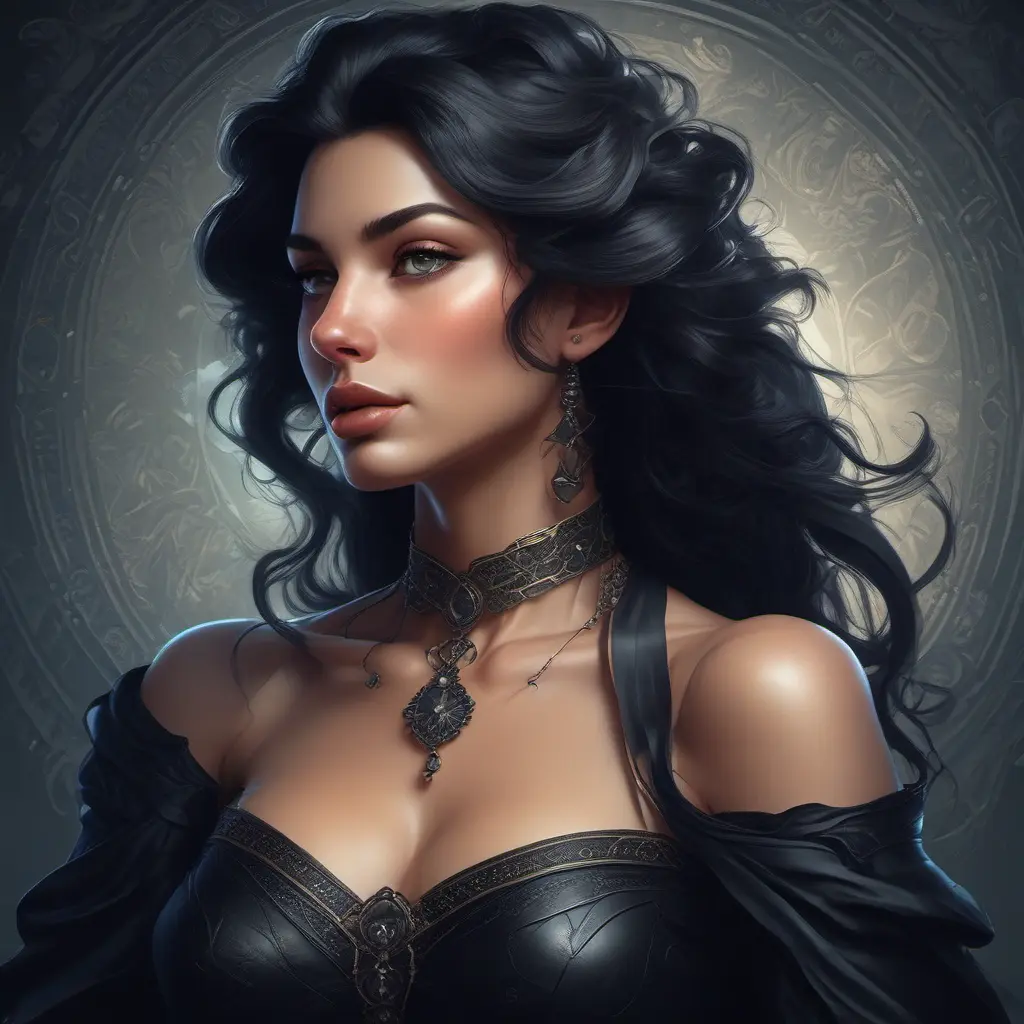 Alluring matte portrait of the beautiful Vex in black, 8k, Highly Detailed, Intricate, Realistic, Sharp Focus, Volumetric Lighting, Fantasy, Elegant by Stanley Artgerm Lau, Alphonse Mucha, WLOP, Stefan Kostic