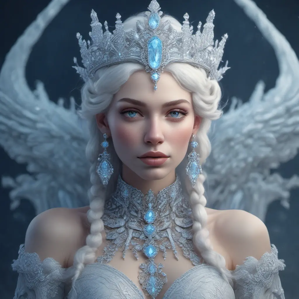 Alluring highly detailed matte portrait of a beautiful ice queen in the style of Stefan Kostic, 8k, High Definition, Highly Detailed, Intricate, Half Body, Realistic, Sharp Focus, Fantasy, Elegant