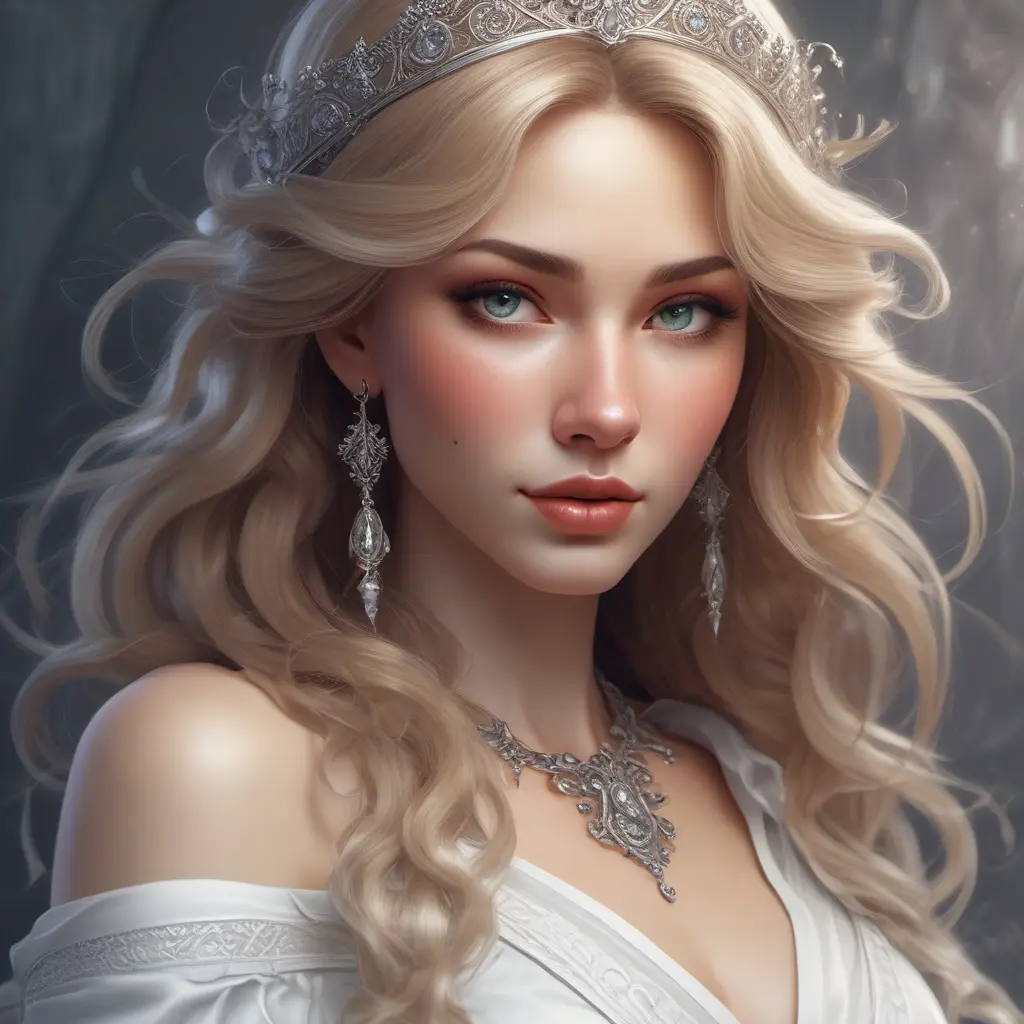 Alluring matte portrait of the beautiful Katarina in white, 8k, Highly Detailed, Intricate, Realistic, Sharp Focus, Volumetric Lighting, Fantasy, Elegant by Stanley Artgerm Lau, Alphonse Mucha, WLOP, Stefan Kostic