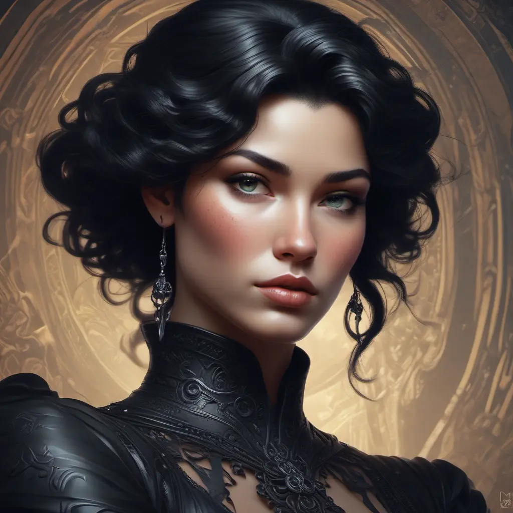 Alluring matte portrait of the beautiful Vex in black, 8k, Highly Detailed, Intricate, Realistic, Sharp Focus, Volumetric Lighting, Fantasy, Elegant by Stanley Artgerm Lau, Alphonse Mucha, WLOP, Stefan Kostic