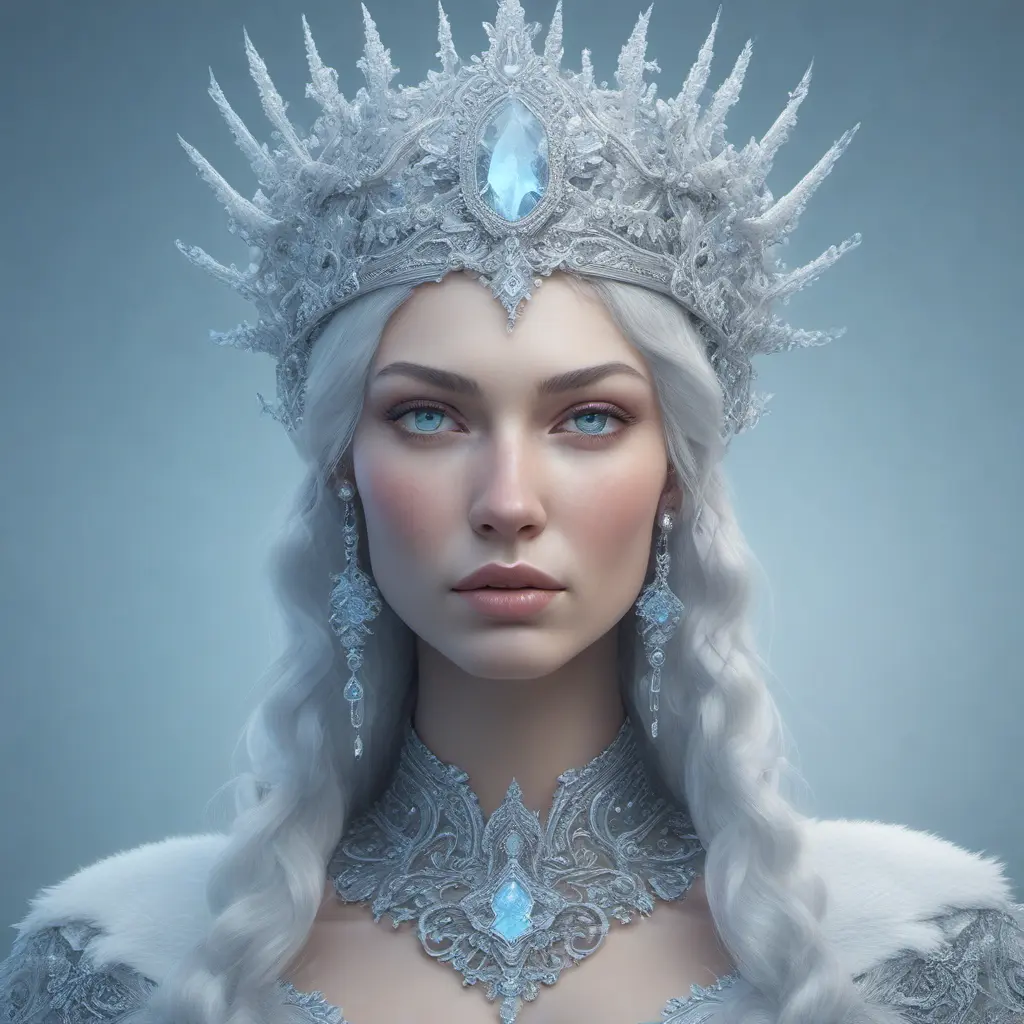 Alluring highly detailed matte portrait of a beautiful ice queen in the style of Stefan Kostic, 8k, High Definition, Highly Detailed, Intricate, Half Body, Realistic, Sharp Focus, Fantasy, Elegant