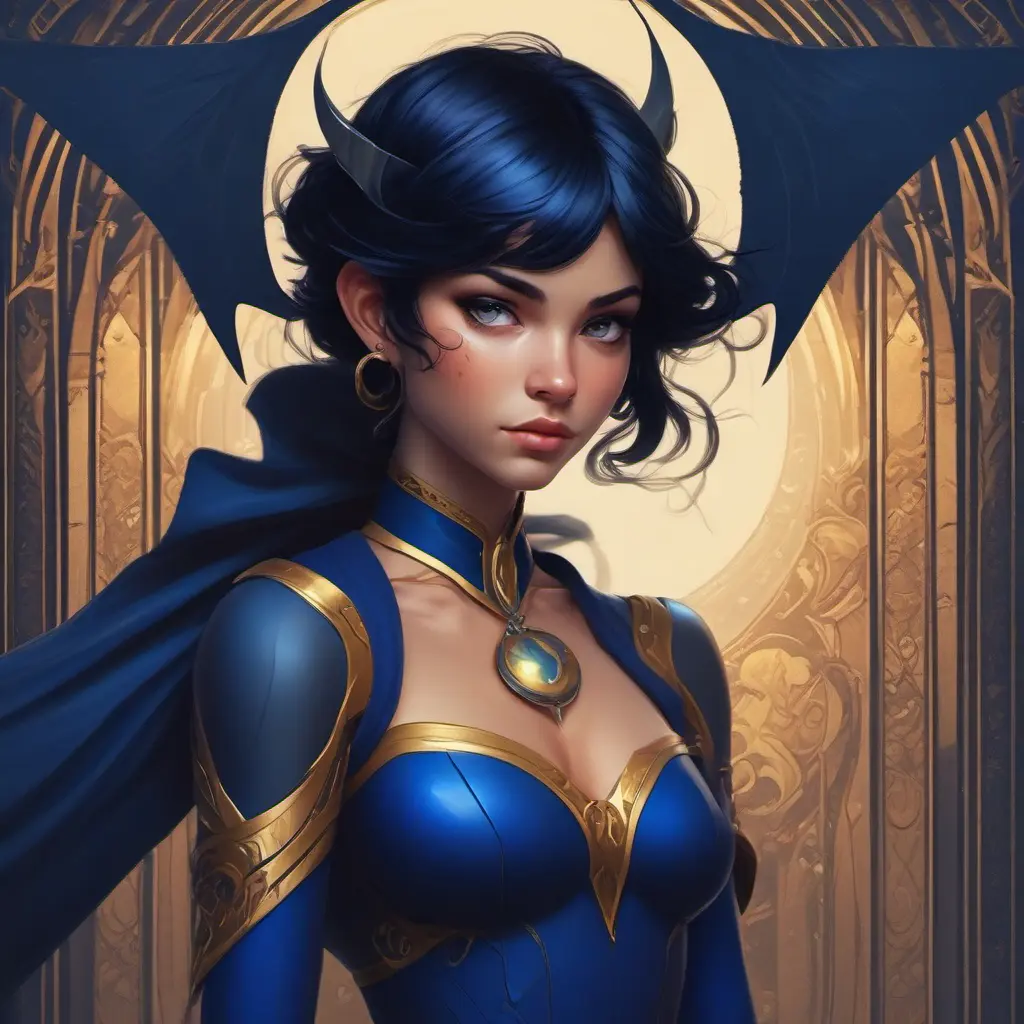 Alluring matte portrait of the beautiful Cassandra Cain in dark blue, 8k, Highly Detailed, Intricate, Realistic, Sharp Focus, Volumetric Lighting, Fantasy, Elegant by Stanley Artgerm Lau, Alphonse Mucha, WLOP, Stefan Kostic