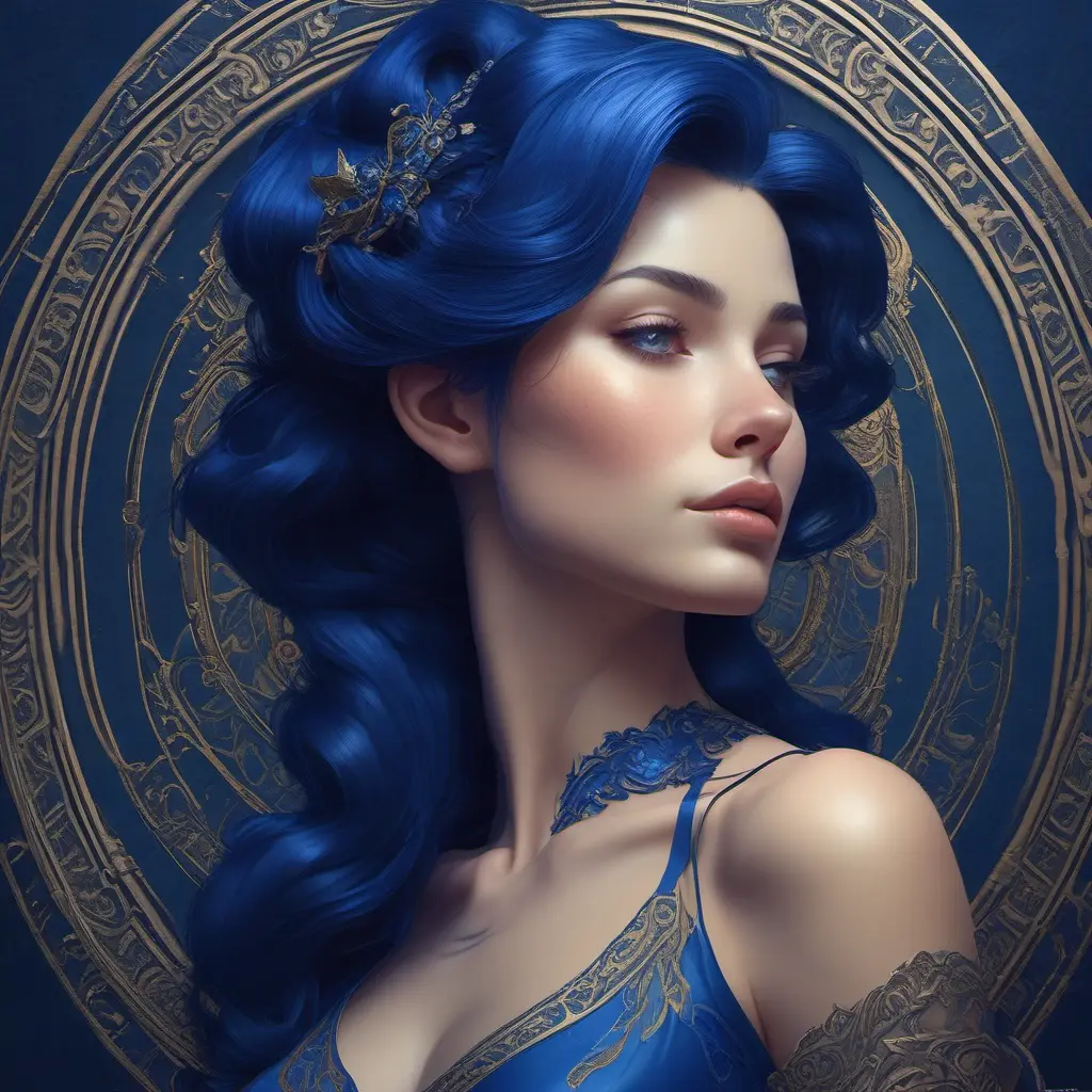 Alluring matte portrait of the beautiful Vex in dark blue, 8k, Highly Detailed, Intricate, Realistic, Sharp Focus, Volumetric Lighting, Fantasy, Elegant by Stanley Artgerm Lau, Alphonse Mucha, WLOP, Stefan Kostic