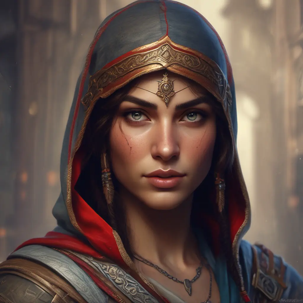 Matte portrait of Kassandra from Assassins Creed with tattoos, 8k, Highly Detailed, Powerful, Alluring, Artstation, Magical, Digital Painting, Photo Realistic, Sharp Focus, Volumetric Lighting, Concept Art by Stanley Artgerm Lau, Alphonse Mucha, Greg Rutkowski