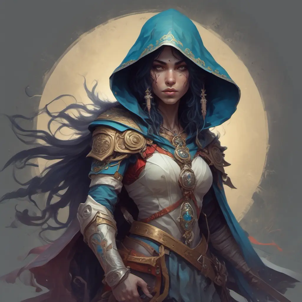 Kassandra white hooded assassin, Highly Detailed, Vibrant Colors, Ink Art, Fantasy, Dark by Peter Mohrbacher