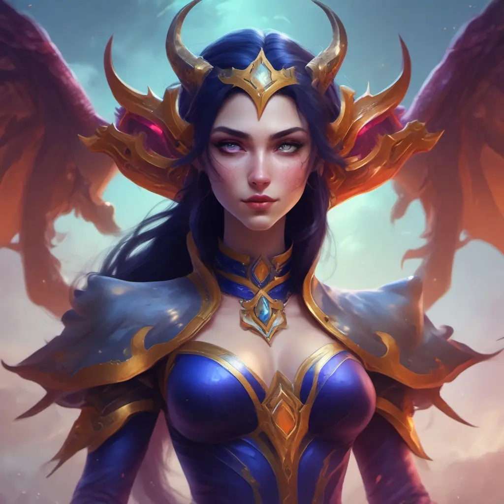 Alluring matte portrait of a beautiful Morgana from League of Legends in the style of Stefan Kostic, 8k, High Definition, Highly Detailed, Intricate, Half Body, Realistic, Sharp Focus, Fantasy, Elegant