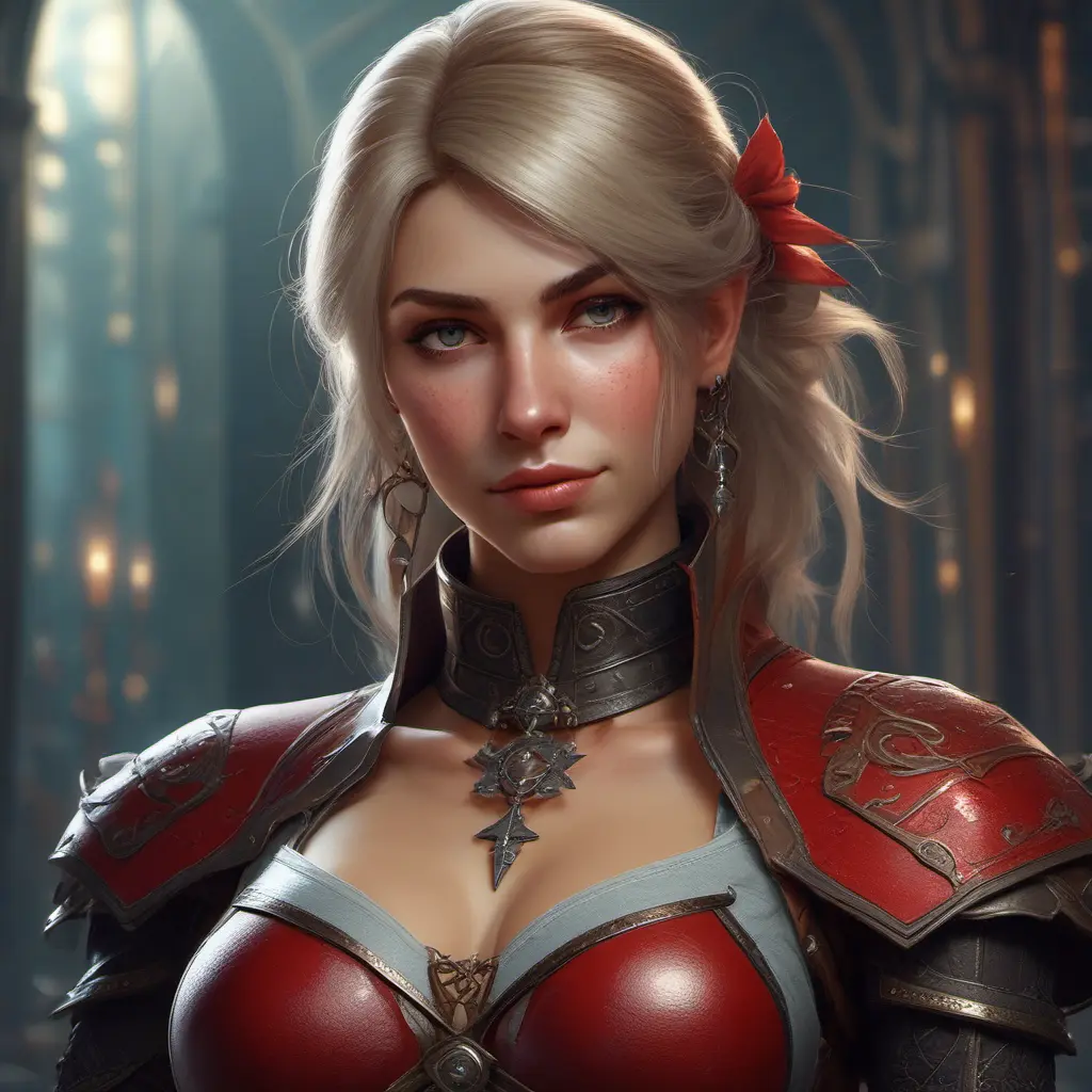 Female rouge assassin in The Witcher 3 Style, 4k, Highly Detailed, Beautiful, Sharp Focus, Volumetric Lighting, Closeup Portrait, Concept Art by Alphonse Mucha