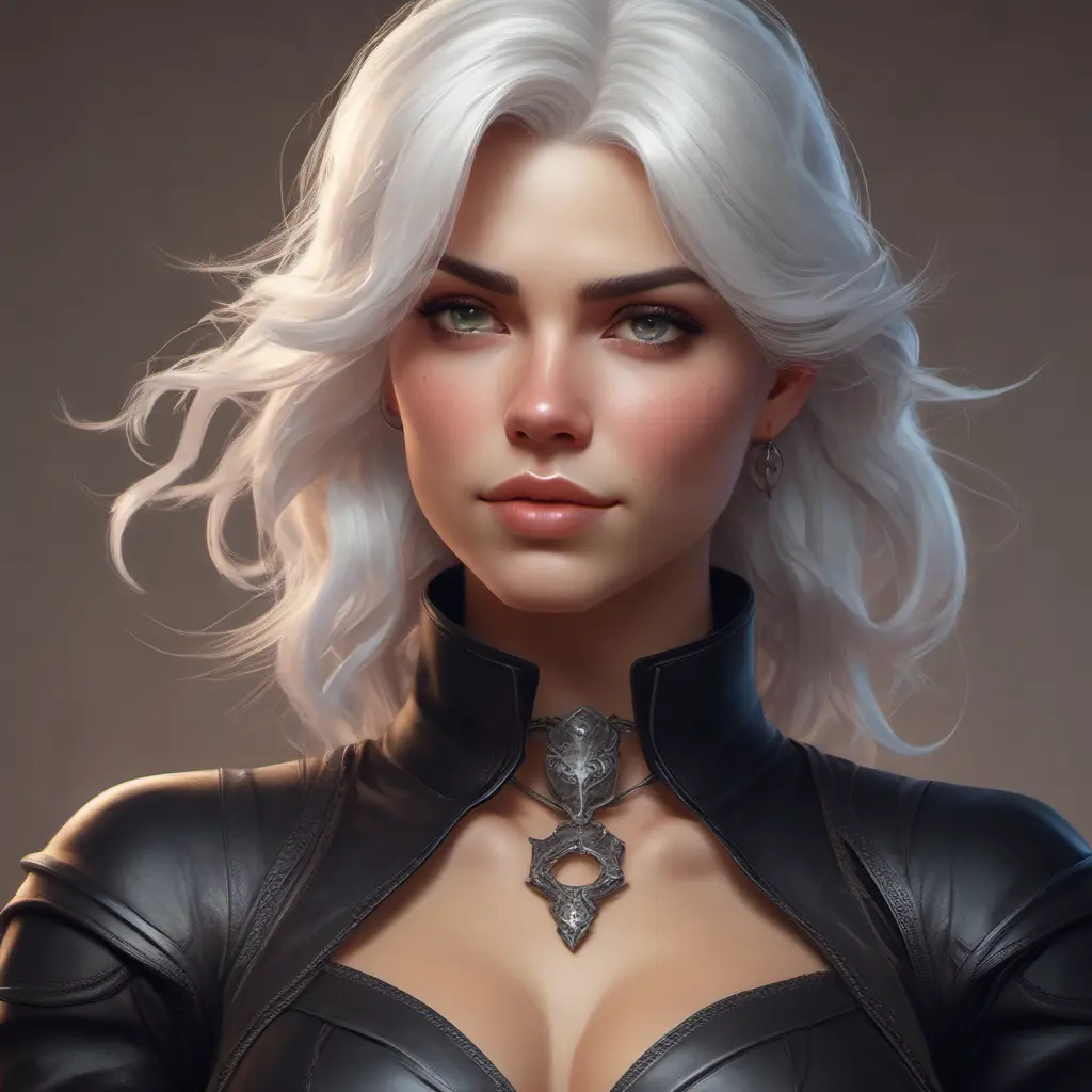 Alluring matte portrait of a beautiful Ciri wearing black leather, 8k, Highly Detailed, Intricate, Half Body, Realistic, Sharp Focus, Volumetric Lighting, Fantasy, Elegant by Stanley Artgerm Lau, Alphonse Mucha, WLOP