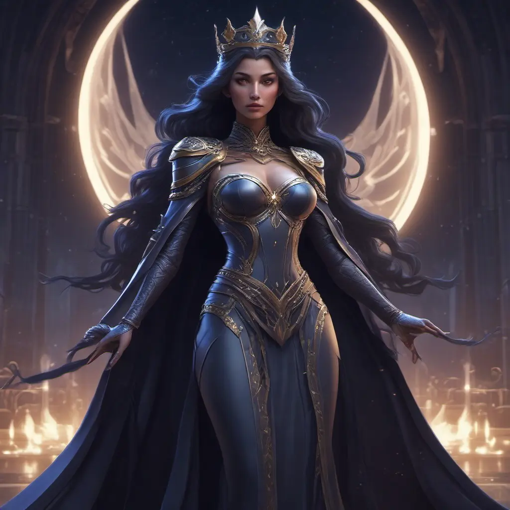 Queen of the night, 8k, Hyper Detailed, Trending on Artstation, Matte Painting, Sharp Focus, Volumetric Lighting, Concept Art by Stanley Artgerm Lau