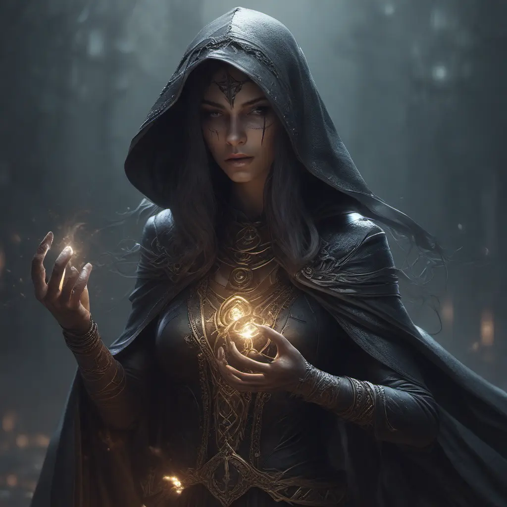 Veiled female necromancer, 8k, Gothic and Fantasy, Elden Ring, Photo Realistic, Dynamic Lighting by Stanley Artgerm Lau, Greg Rutkowski