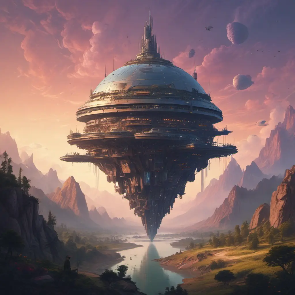 An utopian image of a world built using AI, Sci-Fi by Greg Rutkowski