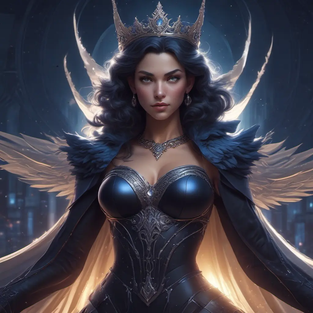 Queen of the night, 8k, Hyper Detailed, Trending on Artstation, Matte Painting, Sharp Focus, Volumetric Lighting, Concept Art by Stanley Artgerm Lau