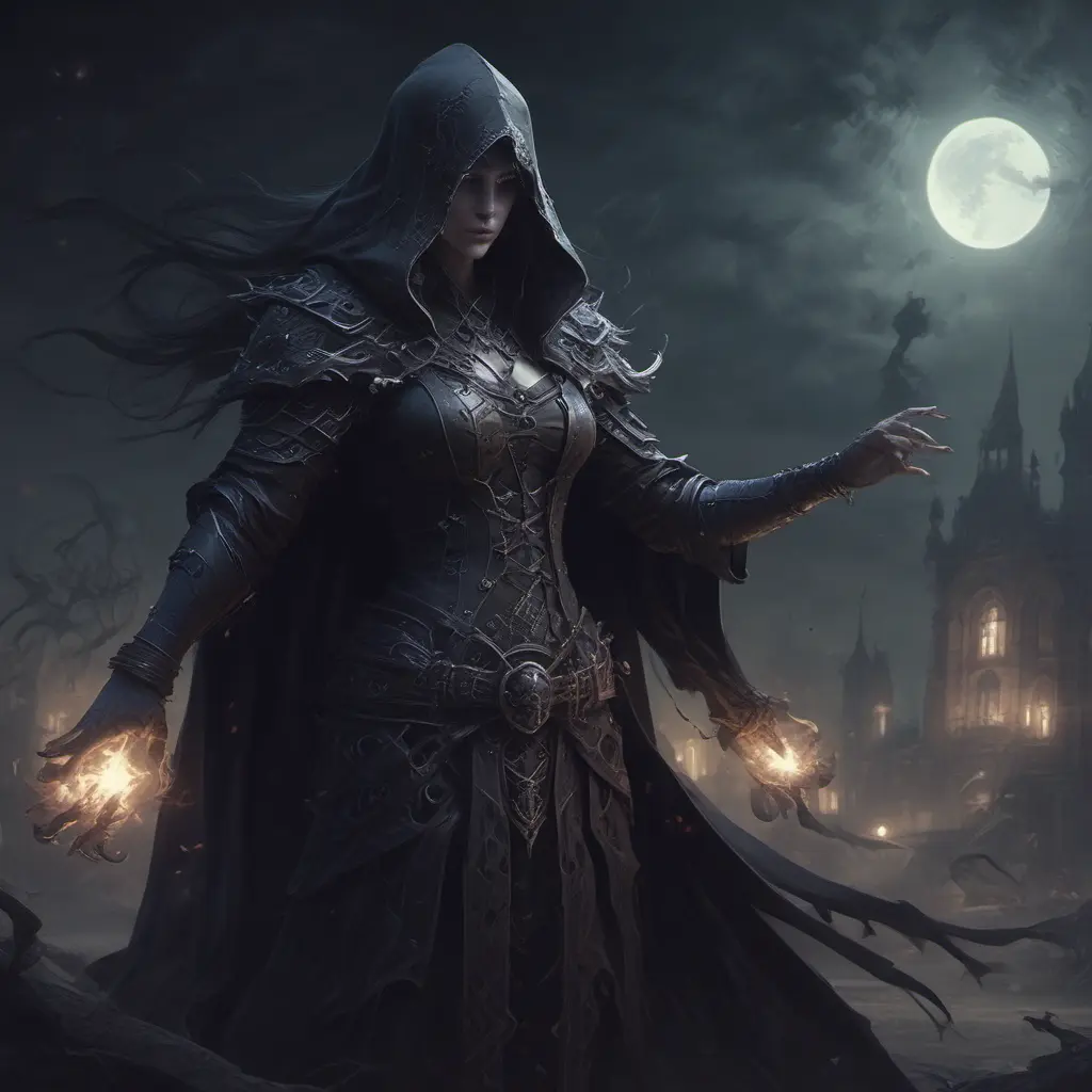 Necromancer in a haunted battlefield, Highly Detailed, Intricate, Gothic, Volumetric Lighting, Fantasy, Dark by Stanley Artgerm Lau