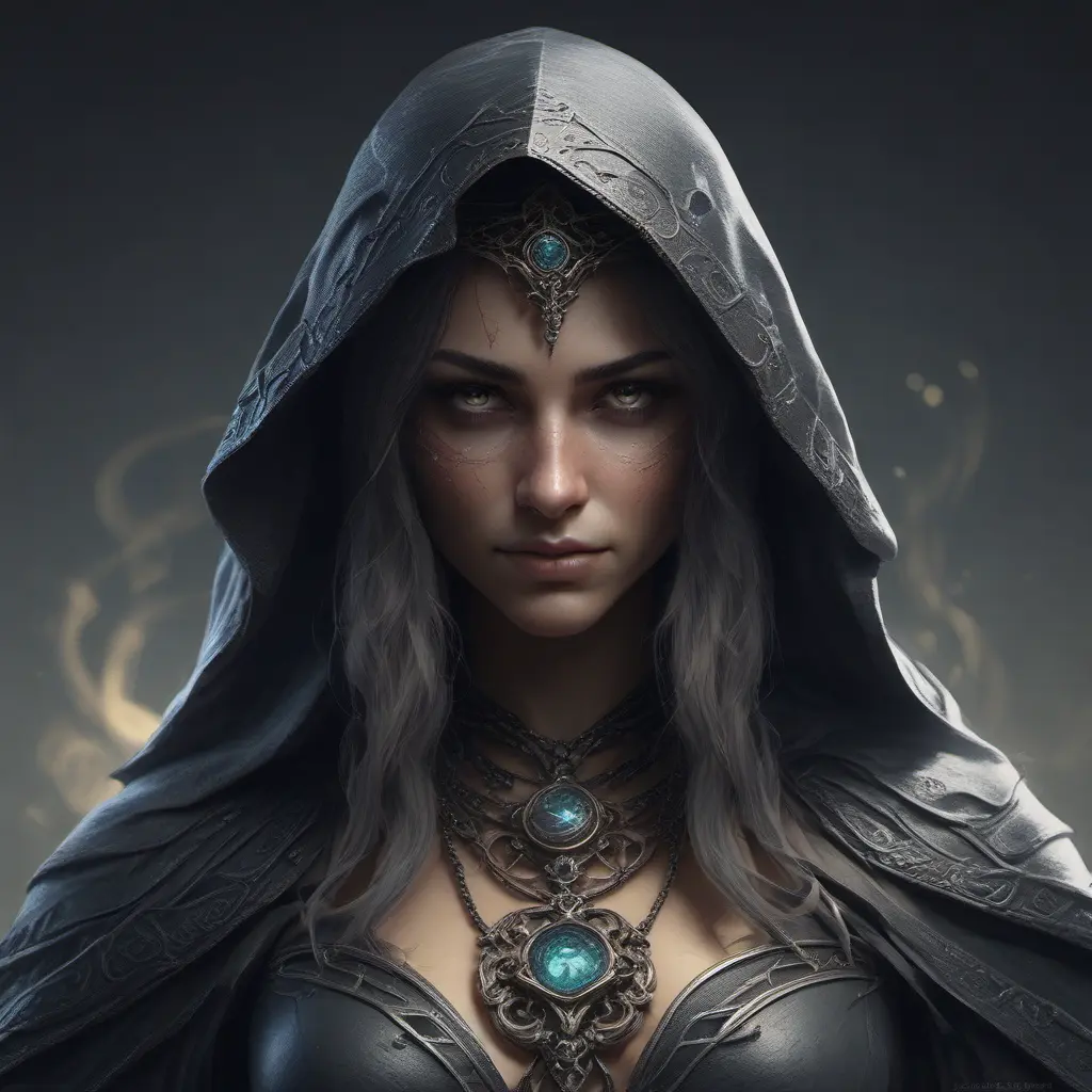 Veiled female necromancer, 8k, Gothic and Fantasy, Elden Ring, Photo Realistic, Dynamic Lighting by Stanley Artgerm Lau, Greg Rutkowski