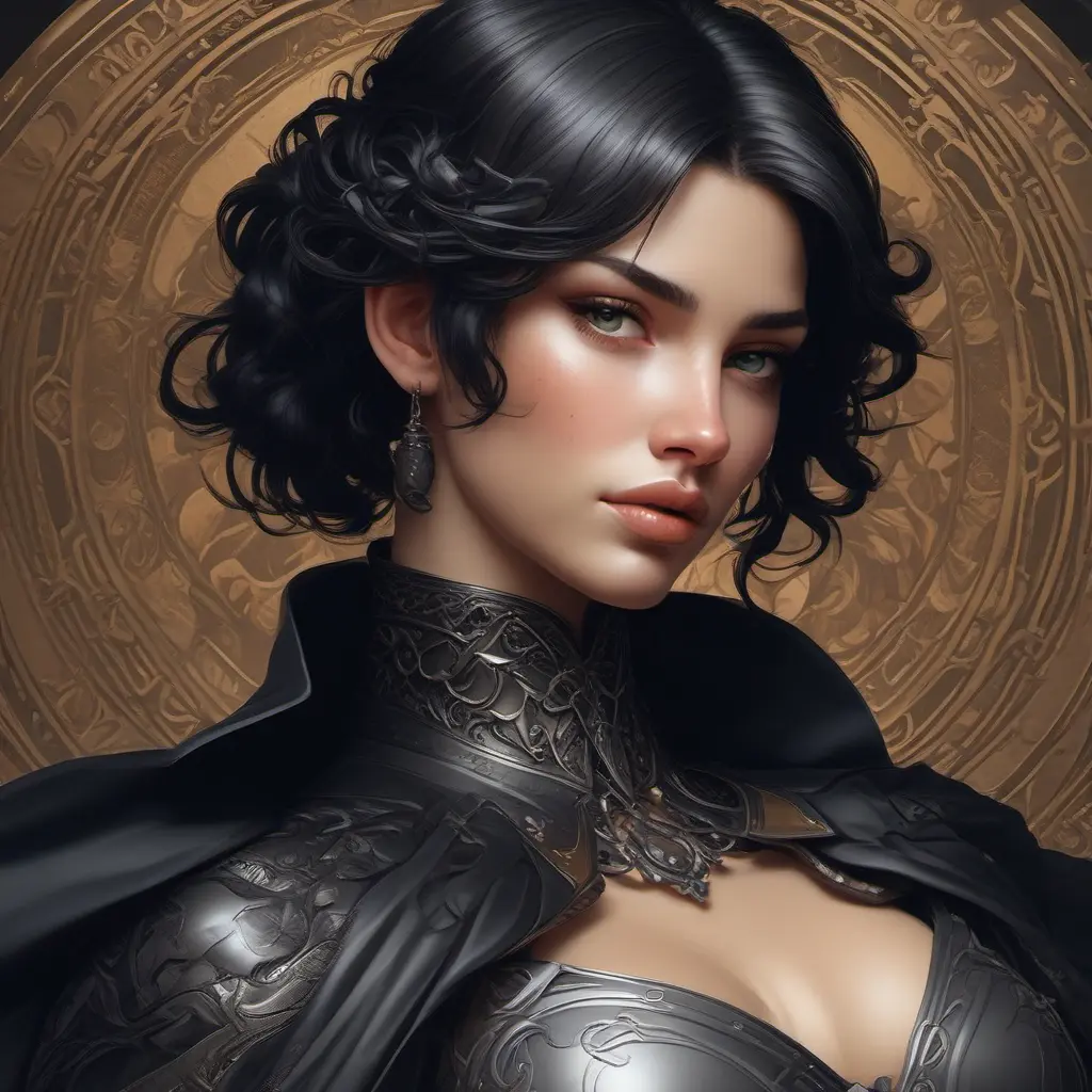 Alluring matte portrait of the beautiful Fiora in black, 8k, Highly Detailed, Intricate, Realistic, Sharp Focus, Volumetric Lighting, Fantasy, Elegant by Stanley Artgerm Lau, Alphonse Mucha, WLOP, Stefan Kostic