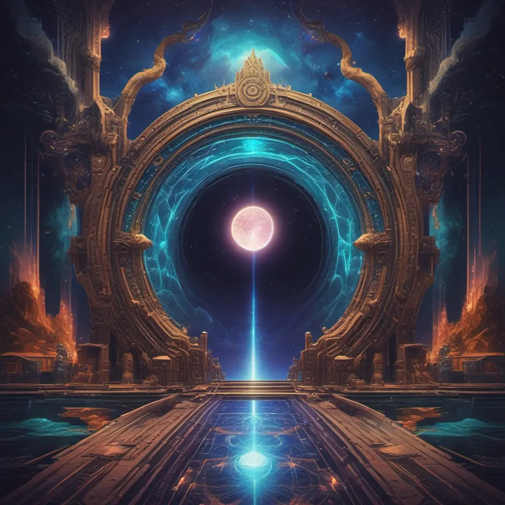 Gateway portal cosmic mystic etheral alchemy flow, Futuristic, Sci-Fi