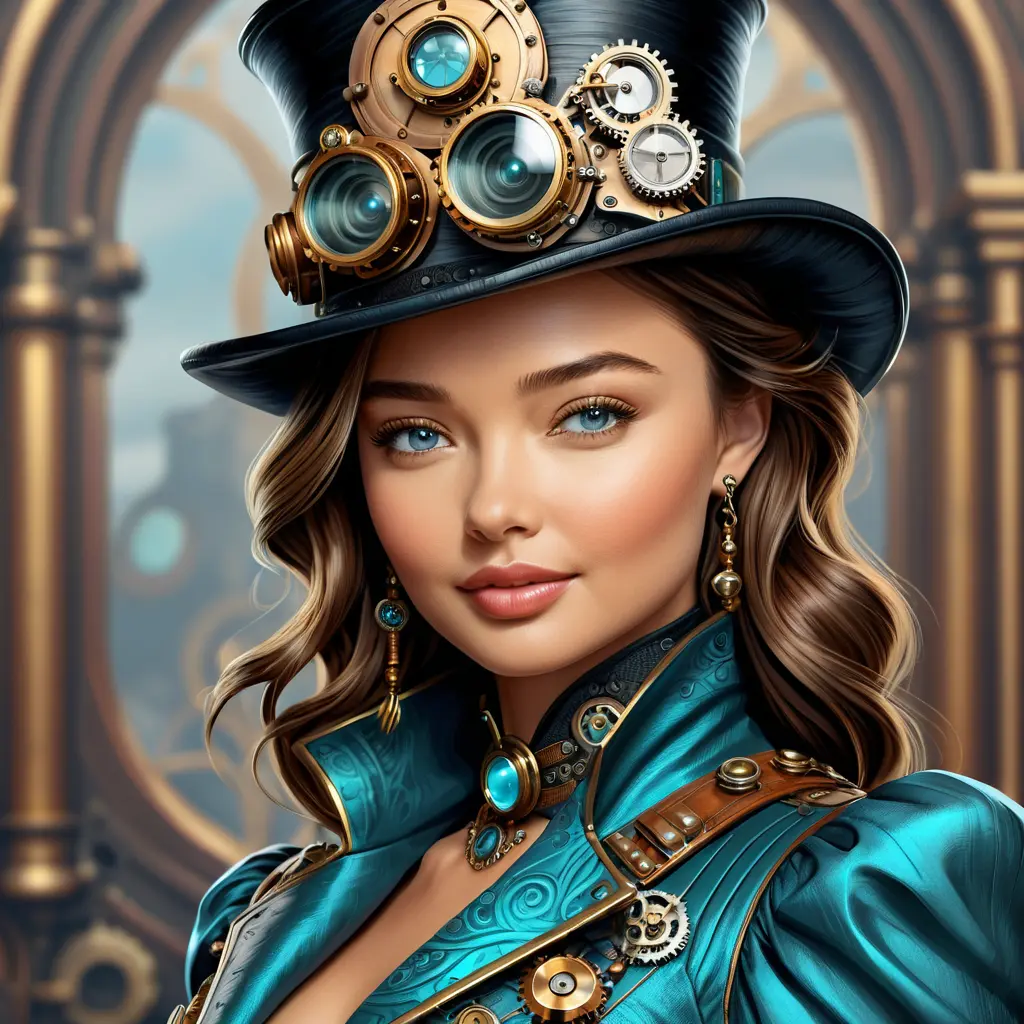 Steampunk portrait of Miranda Kerr, Highly Detailed, Intricate, Artstation, Beautiful, Digital Painting, Sharp Focus, Concept Art, Elegant