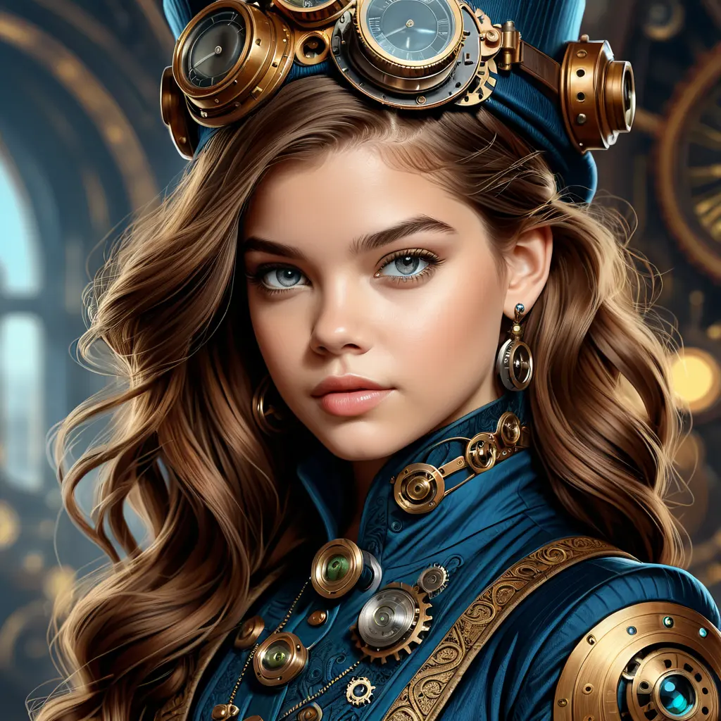 Steampunk portrait of Barbara Palvin, Highly Detailed, Intricate, Artstation, Beautiful, Digital Painting, Sharp Focus, Concept Art, Elegant