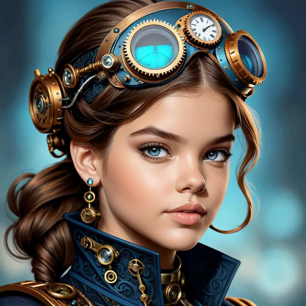 Steampunk portrait of Barbara Palvin, Highly Detailed, Intricate, Artstation, Beautiful, Digital Painting, Sharp Focus, Concept Art, Elegant