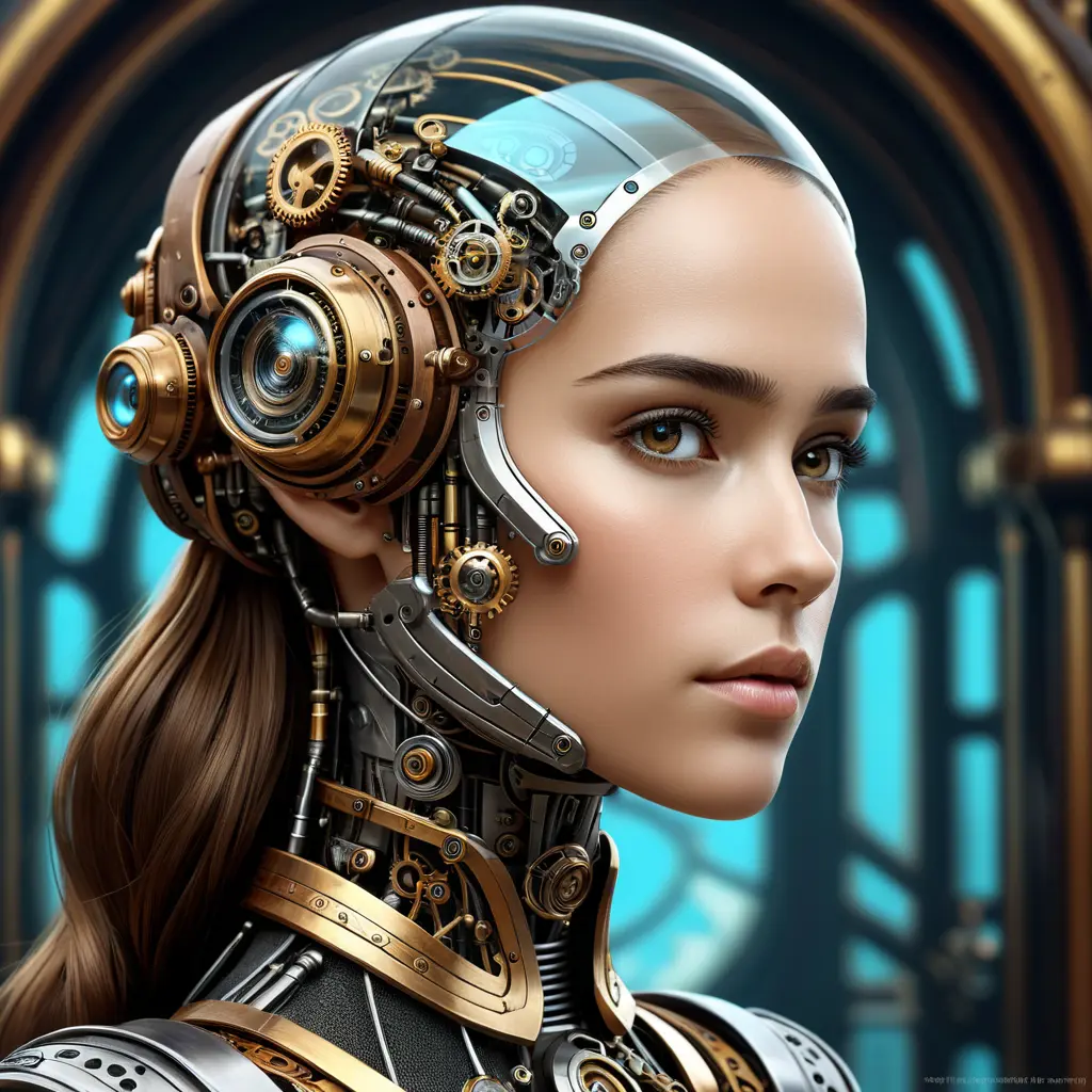 Steampunk portrait of Ex Machina, Highly Detailed, Intricate, Artstation, Beautiful, Digital Painting, Sharp Focus, Concept Art, Elegant