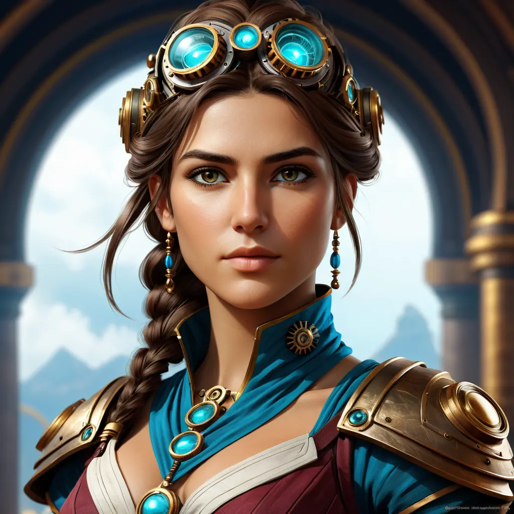 Steampunk portrait of Kassandra, Highly Detailed, Intricate, Artstation, Beautiful, Digital Painting, Sharp Focus, Concept Art, Elegant